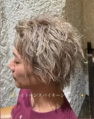 ショート カラー パーマ メンズ 𝑹𝒆𝒊𝒚𝒂 🥀/名駅/艶カラーのヘアスタイル