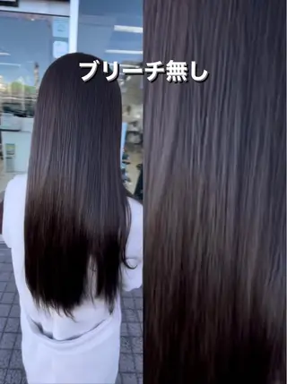 セミロング カラー 🇰🇷ブリーチ縮毛 髪質改善七星🇰🇷のヘアスタイル
