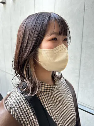 ミディアム カラー パーマ ヘアアレンジ 髪質改善/韓国風 レイヤー/田村祐樹のヘアスタイル