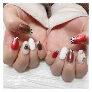 ミディアム ネイル 🐾enen style 🐾のネイルデザイン