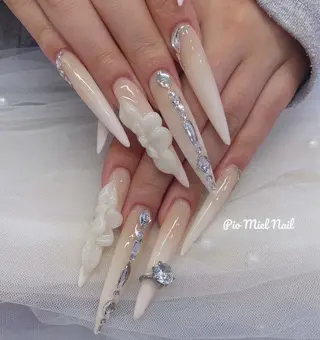 ロング HANA 長さだしのネイルデザイン