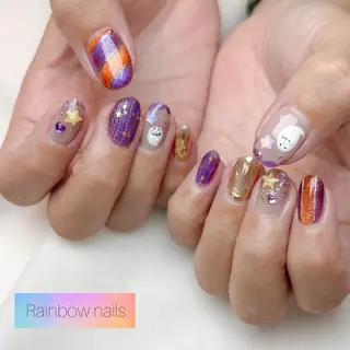 ネイル Rainbow nailsくろちゃんのネイルデザイン
