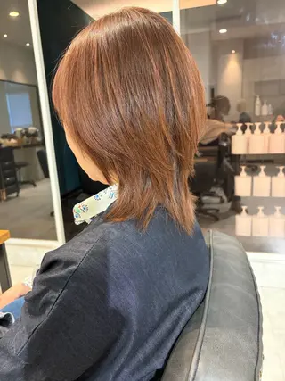 ミディアム カラー ショートカット パーマ石井のヘアスタイル