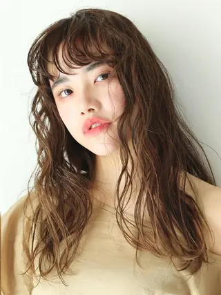 セミロング カラー パーマ 🫧美髪矯正/ 髪質改善/藤平健太のヘアスタイル