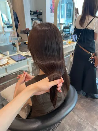 ロング カラー 梅田 カットモデル募集のヘアスタイル