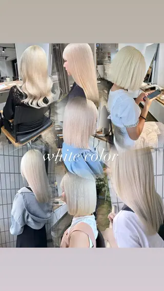 セミロング カラー ✨艶ブリーチカラー ✨四ノ宮裕己のヘアスタイル
