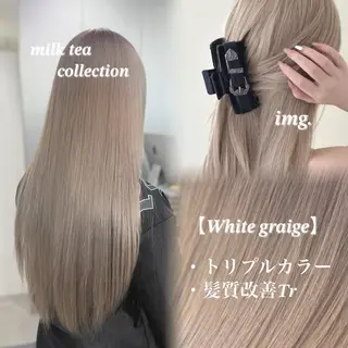 ロング カラー NAMI🤎ブラウン &ミルクティー🤍のヘアスタイル