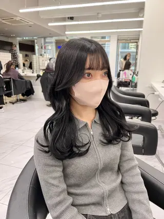 ロング カラー パーマ ヘアアレンジ メンズ キッズ 上品＆韓国風 🥀海心🥀のヘアスタイル