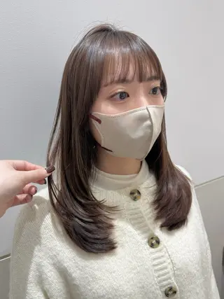 ミディアム ボブ/地毛風縮毛矯正 茉青🤍新宿代々木のヘアスタイル
