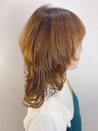 セミロング カラー パーマ ヘアアレンジ レイヤーカット/艶髪 🎀笠原 優花🎀のヘアスタイル