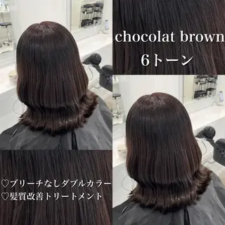 カラー 🤍ブリーチなし ブラウンhimi🤍のヘアスタイル