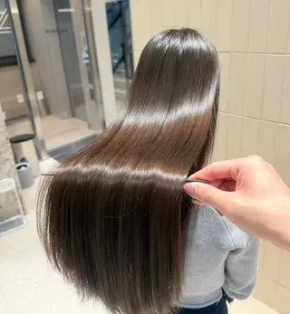 ロング カラー パーマ ヘアアレンジ 縮毛矯正/髪質改善/ ブリーチ毛/木元渓太のヘアスタイル