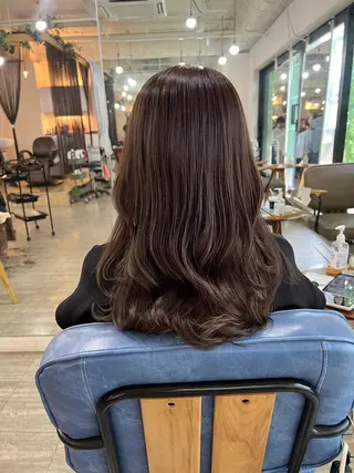 セミロング カラー 韓国風 くすみカラー パーマKOUKIのヘアスタイル