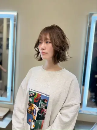 ミディアム カラー ヘアアレンジ OPUSダブルカラー ケアブリーチのヘアスタイル