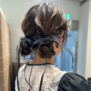 セミロング ヘアアレンジ ピンクカラー美容師 新宿美容室🎀のヘアスタイル