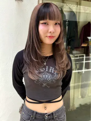 ロング カラー ふうか 心斎橋美容室のヘアスタイル