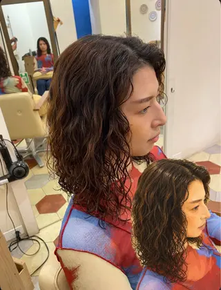 セミロング パーマ 菊池大一 溝の口パーマのヘアスタイル