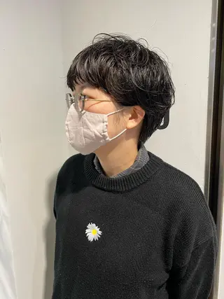 ショート カラー パーマ ヘアアレンジ メンズ キッズ ネイル マツエク・マツパ アイブロウ パーマスタイル🔅 sayacaのヘアスタイル