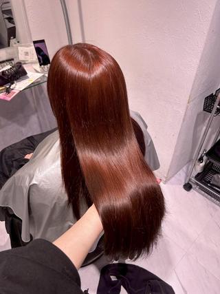 カラー 中×韓mix🥀秋色 ワンホンヘア🤍のヘアスタイル