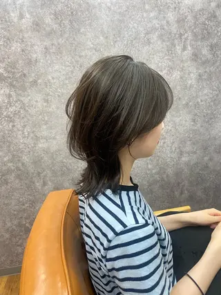 ミディアム 大人レイヤー/柔らか グレージュ/川緑一吹のヘアスタイル