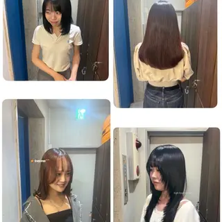 セミロング ✩*Ayane*✩ うる艶カラー🫐のヘアスタイル