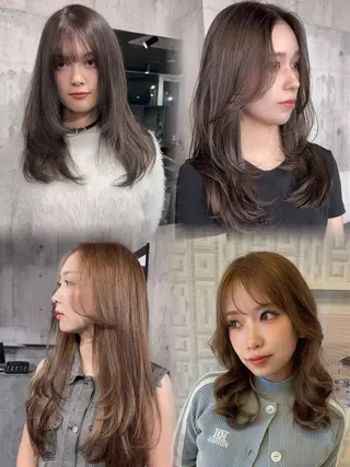 セミロング カラー 山田隆成/韓国カット バレ、ハイライト得意のヘアスタイル
