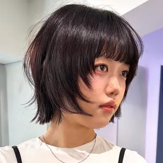 ミディアム カラー ボブ/ダブルカラー/ 髪質改善/渋谷のヘアスタイル