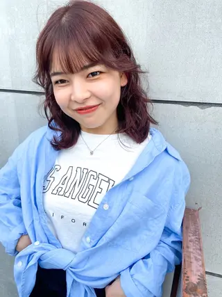 ミディアム カラー パーマ ヘアアレンジ 🌼似合わせのプロ 心斎橋/rena🌼のマツエク・マツパデザイン
