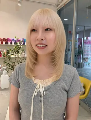 セミロング カラー 浅野 匠のヘアスタイル