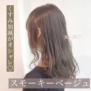 ミディアム カラー パーマ ヘアアレンジ ネイル マツエク・マツパ 🩶透髪×モテ髪🩶 FRUITS🏹🩶のヘアスタイル