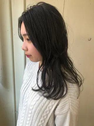 セミロング カラー ❏アンニュイパーマ 川原畑 拓也❏のヘアスタイル