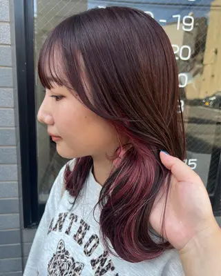 ミディアム カラー (𝐡)𝐰𝐢𝐦 𝐲𝐮𝐧𝐚のヘアスタイル
