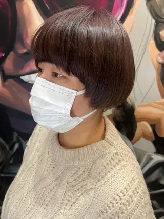 ショート カラー パーマ ヘアアレンジ メンズ キッズ ネイル マツエク・マツパ アイブロウ 久木原 ゆりのヘアスタイル