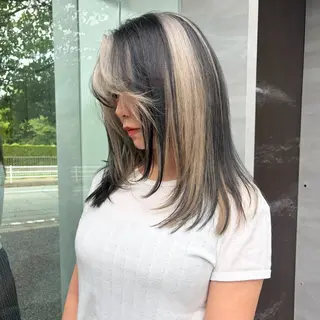 セミロング カラー qpula misuzuのヘアスタイル