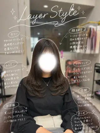 ロング Nanami /透明 感カラー/レイヤーのヘアスタイル