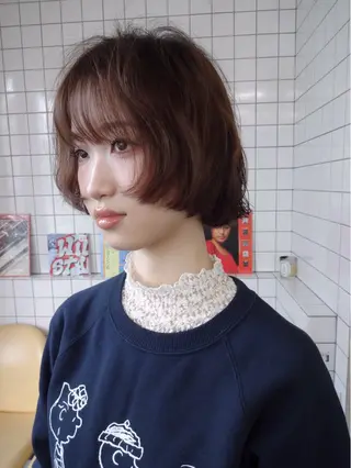 ショート パーマ ボブパーマ/パーマ ウルフパーマのヘアスタイル