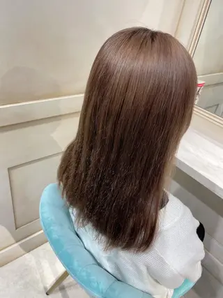 セミロング カラー 🌷ピンク/韓国風 暖色カラー ゆい🌷のヘアスタイル