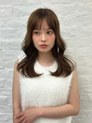 セミロング 前髪顔まわりカット 🌈中村海聖のヘアスタイル