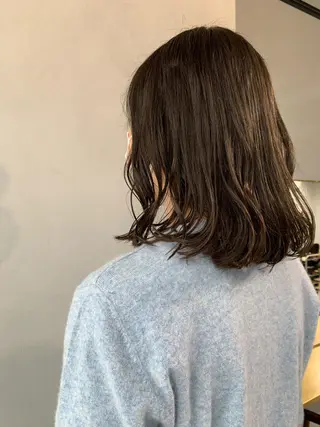 セミロング カラー ボブパーマコテ巻き風 パーマNo1深江秀平のヘアスタイル