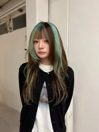 ロング カラー ヘアアレンジ ダブルカラー 小島千夏のヘアスタイル