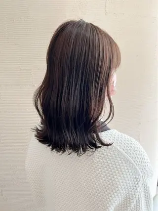 ミディアム カラー ヘアアレンジ 岡山駅/髪質改善 透明感カラー🐼のヘアスタイル