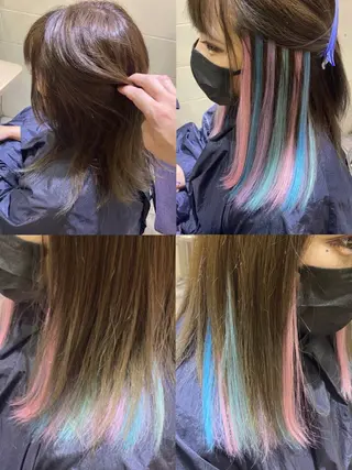 セミロング カラー 佐伯 りょうのヘアスタイル