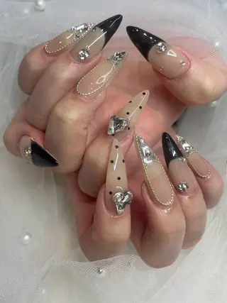 ネイル I-nailロング /ワンホン/キラキラのネイルデザイン