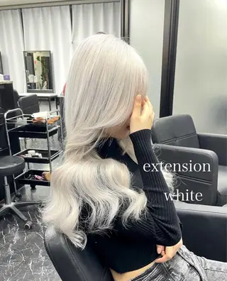 ロング カラー エクステ🩵ブリーチ 韓国ヘア🩵KAEのヘアスタイル