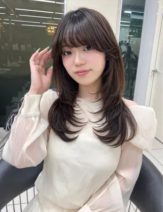ロング 韓国風・透明感・艶髪 🩵Hanaka◝✩のヘアスタイル