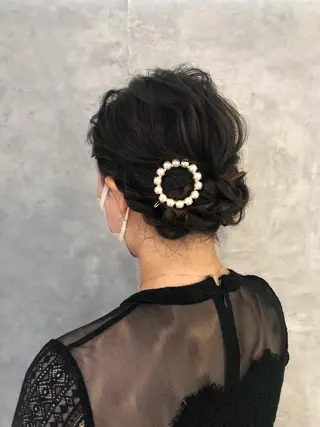 ミディアム ヘアアレンジ 美髪矯正/シークレッ トハイライト🤍りさのヘアスタイル