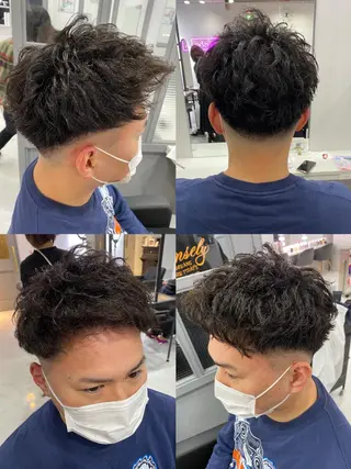 ショート カラー パーマ ヘアアレンジ メンズ 🔥メンズパーマ 特化 渡辺一翔のヘアスタイル