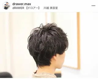 ミディアム パーマ メンズ 矢島 真樹のヘアスタイル