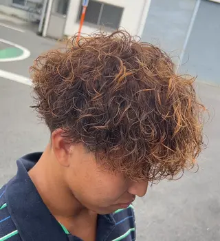 ショート カラー パーマ メンズ Taisei/ 草津メンズヘアのヘアスタイル