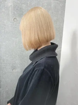 セミロング カラー ヘアアレンジ 🌷FUKA🌷 まろやかハイトーンのヘアスタイル